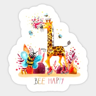 BEE Happy Sticker